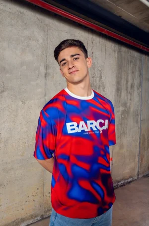 Bedrucktes rot T-Shirt Wappen Barça | FC Barcelona Cheap