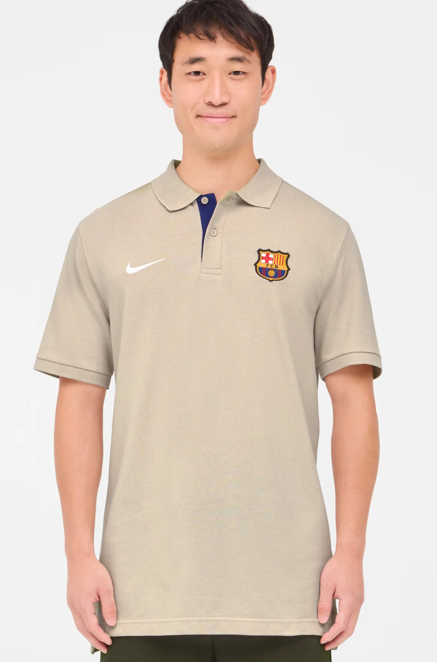 Beigefarbenes Schild-Poloshirt Barça Nike | FC Barcelona New