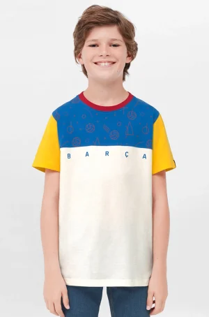 Beiges Barça-T-Shirt - Junior | FC Barcelona Hot