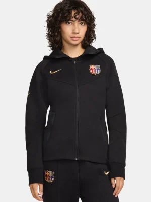 Kapuzenpullover mit Wappen schwarz von Barça Nike – Damen | FC Barcelona Hot