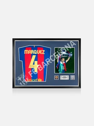 MARQUEZ | Offizielles Trikot, von Rafael Márquez signiert und gerahmt | FC Barcelona New
