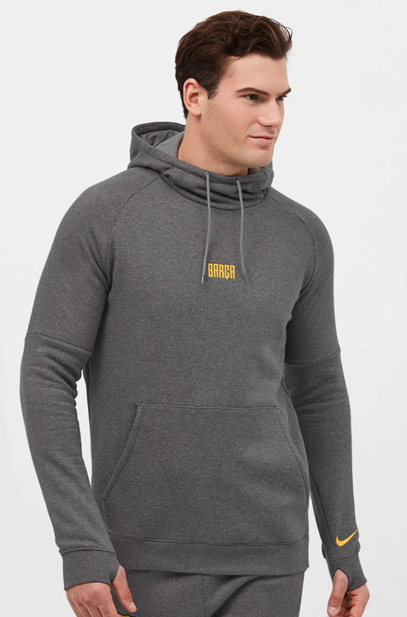 Sweatshirt mit Kängurustasche „Barça“ - Grau meliert | FC Barcelona Best Sale