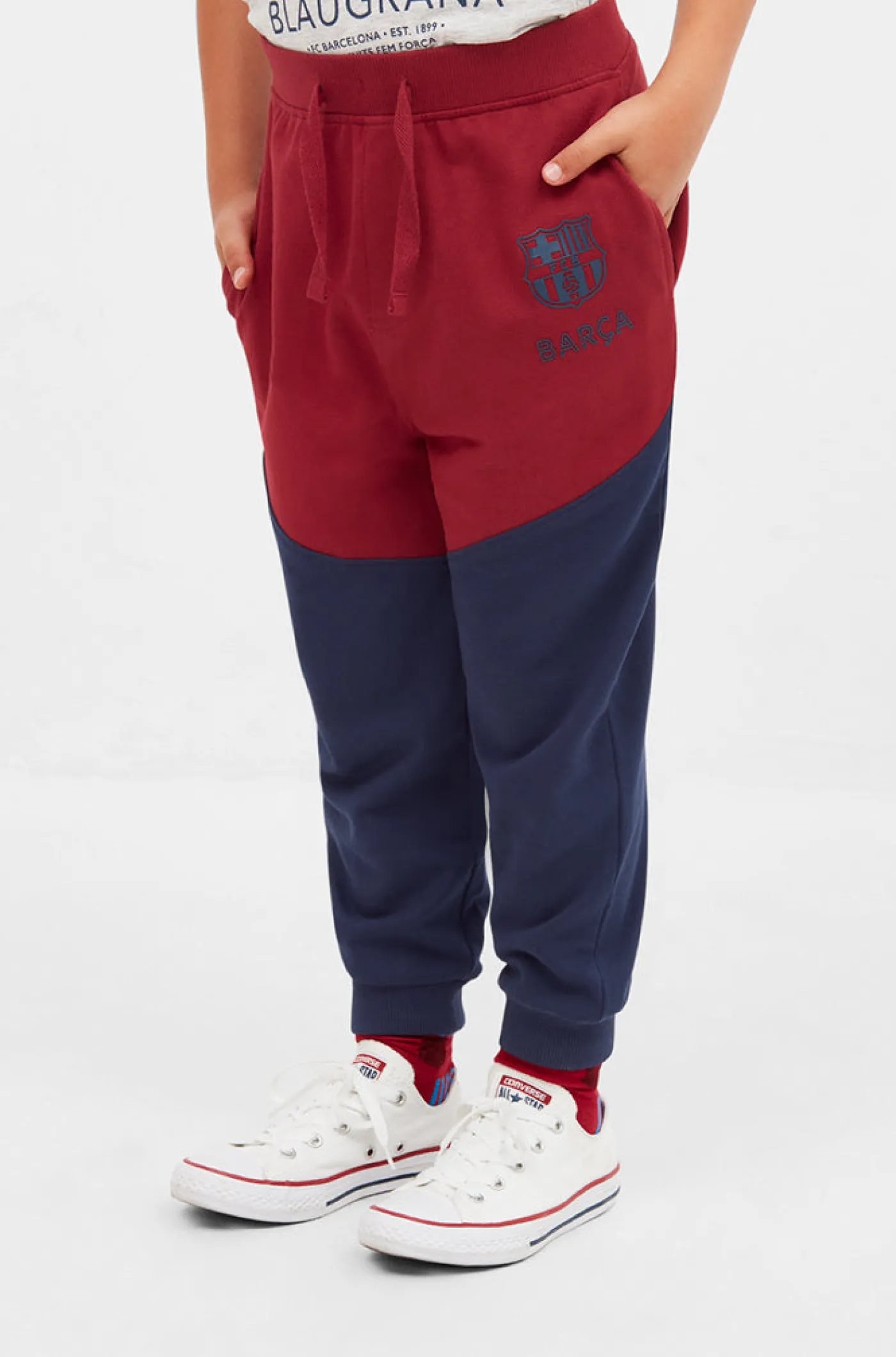 Zweifarbige Sporthose mit Wappen des - Kinder | FC Barcelona Fashion