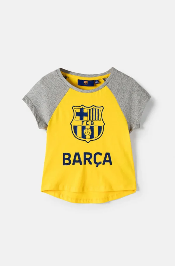 Zweifarbiges T-Shirt mit Wappen - Kinder | FC Barcelona New